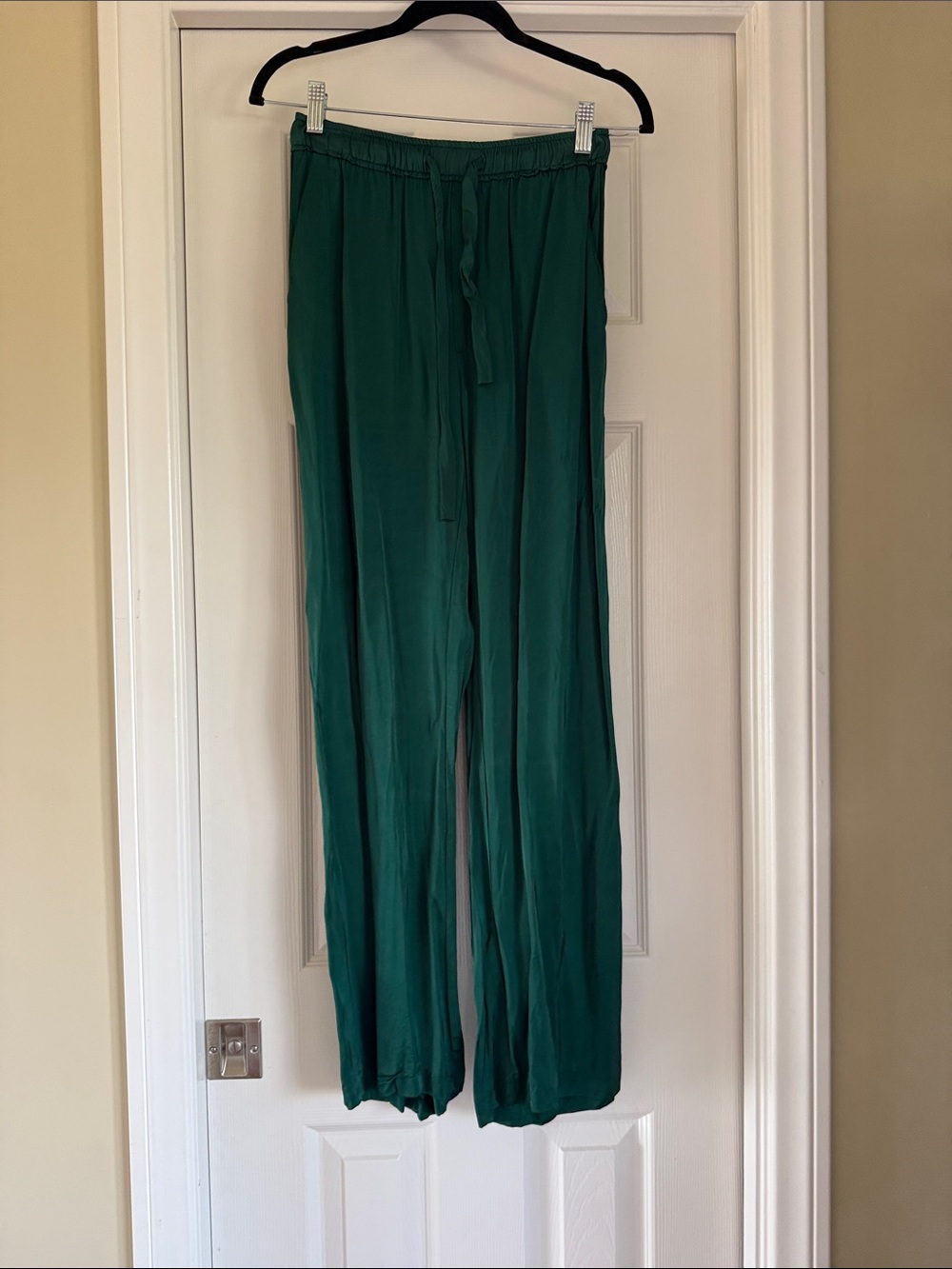Zara Deep Green Silk Trousers